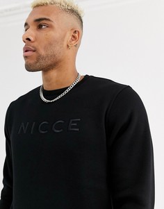 Черный свитшот с вышитым логотипом Nicce