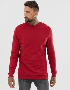 Красный удлиненный свитшот ASOS DESIGN