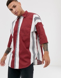 Красная свободная рубашка в полоску в стиле 90-х ASOS DESIGN-Красный