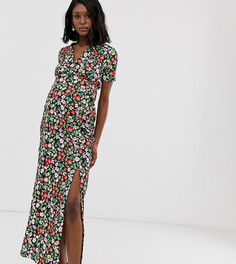 Чайное платье макси с цветочным принтом эксклюзивно для ASOS DESIGN Maternity-Мульти