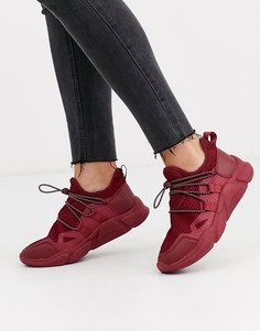 Бордовые трикотажные кроссовки ASOS DESIGN-Красный