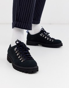 Черные походные ботинки из искусственной замши на черной подошве ASOS DESIGN-Черный