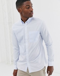 Синяя рубашка с полосками Selected Homme-Синий