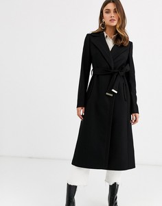 Длинное шерстяное пальто Ted Baker GabellA-Черный