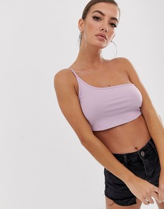 Сиреневый кроп-топ на одно плечо ASOS DESIGN-Фиолетовый