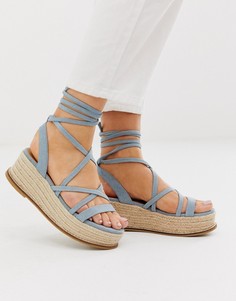 Джинсовые сандалии на платформе ASOS DESIGN Tabby-Синий