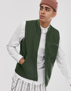Парусиновый жилет цвета хаки ASOS DESIGN-Зеленый