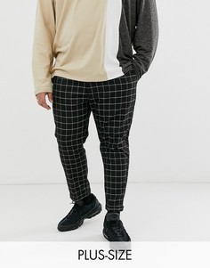 Брюки в клетку New Look Plus-Черный
