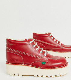 Красные кожаные ботинки на толстой платформе Kickers-Красный