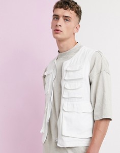 Светло-бежевый жилет в стиле милитари ASOS DESIGN