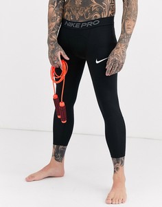 Черные леггинсы длиной 3/4 Nike Pro Training-Черный