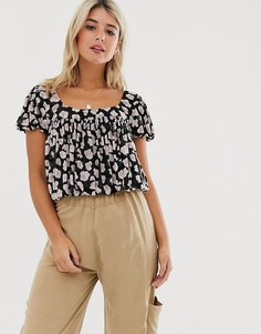 Укороченная блузка Free People Megs-Черный