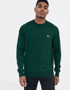 Зеленый джемпер из мериносовой шерсти Fred Perry