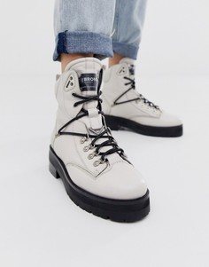 Беловатые кожаные походные ботинки Bronx-Белый