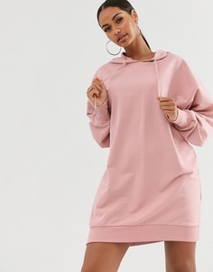 Трикотажное платье с капюшоном для дома ASOS DESIGN-Розовый