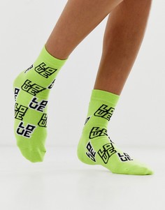 Носки до щиколотки с надписью \love\" ASOS DESIGN-Зеленый