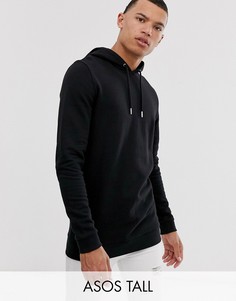 Черный удлиненный худи ASOS DESIGN