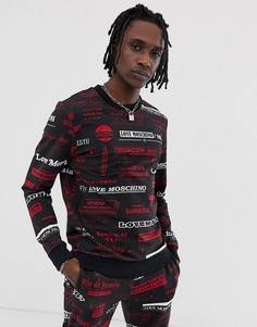 Черный свитшот с принтом Love Moschino