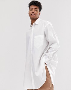Белая поплиновая oversize-рубашка ASOS DESIGN-Белый