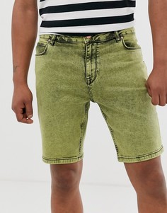 Джинсовые шорты скинни зеленого цвета ASOS DESIGN-Зеленый