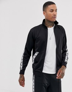 Черная легкая спортивная куртка с отделкой лентой Armani Exchange-Черный