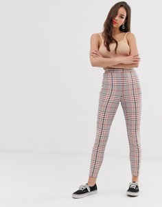 Жаккардовые брюки скинни в клетку ASOS DESIGN-Мульти