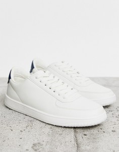 Белые кроссовки с контрастной петелькой на заднике ASOS DESIGN-Белый