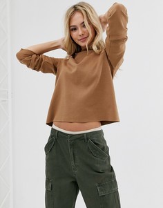 Свитшот с длинными рукавами Pieces-Коричневый