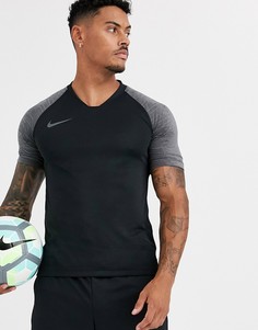 Черная футболка с контрастными рукавами Nike Football-Черный