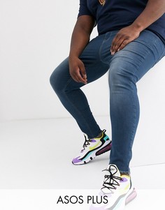 Синие эластичные джинсы ASOS DESIGN Plus-Синий