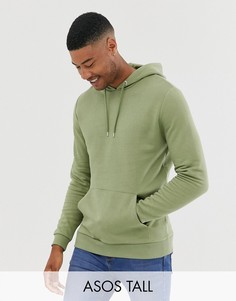 Худи цвета хаки ASOS DESIGN Tall-Зеленый