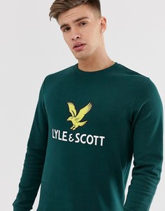 Зеленый свитшот с большим логотипом Lyle & Scott
