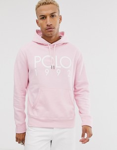 Худи выбеленного розового цвета с логотипом Polo Ralph Lauren 1992-Розовый