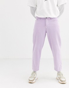 Сиреневые вельветовые зауженные брюки ASOS WHITE-Фиолетовый