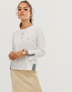 Белый свитшот с логотипом на лентах River Island