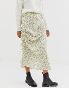 Юбка миди с цветочным принтом ASOS DESIGN-Мульти