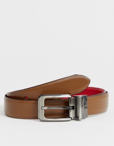 Коричневый двусторонний ремень Ted Baker Hock