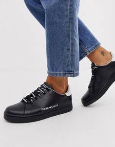 Кроссовки на шнуровке с логотипом Emporio Armani-Черный