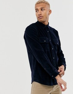 Темно-синяя вельветовая рубашка HUGO Enver-Темно-синий