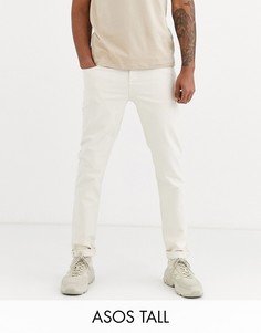 Суженные книзу светло-бежевые джинсы ASOS DESIGN Tall-Белый