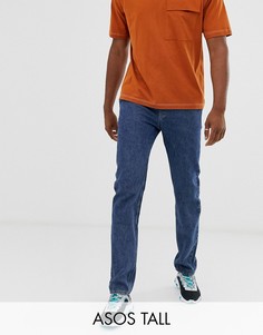 Синие классические джинсы с эластичным поясом ASOS DESIGN Tall-Синий