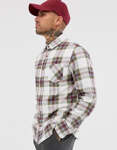 Светло-бежевая фланелевая рубашка в клетку тартан Brave Soul-Кремовый