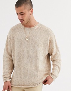 Бежевый oversize-джемпер ASOS DESIGN