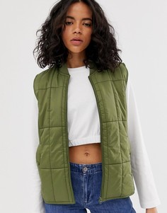 Стеганый жилет с контрастной подкладкой M.C. Overalls-Зеленый