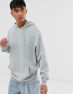Серый удлиненный oversize-худи ASOS DESIGN