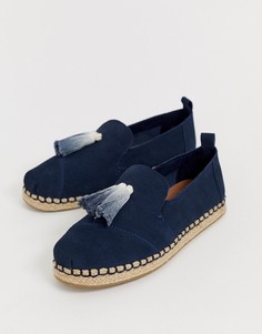 Темно-синие кожаные эспадрильи с кисточкой TOMS-Темно-синий