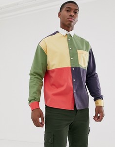 Oversize-рубашка в стиле 90-х со вставками ASOS DESIGN-Мульти
