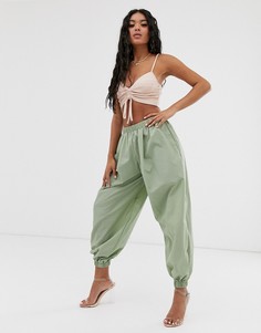 Джоггеры с кромкой манжетом ASOS DESIGN-Зеленый