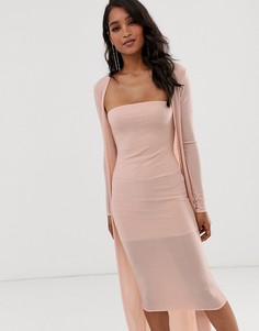 Комплект из вечернего платья и накидки ASOS DESIGN-Розовый