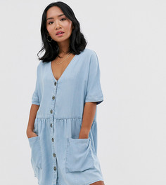 Синее свободное платье River Island Petite-Синий